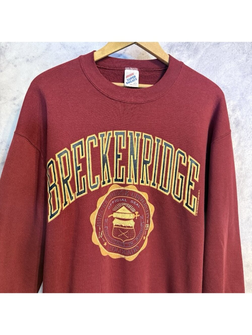 Vintage Breckenridge Sweatshirt Red Crew Neck Size Large L